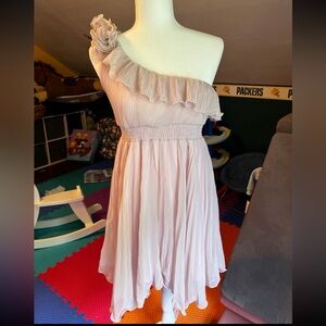 Vintage ruffle 1 shoulder dress
